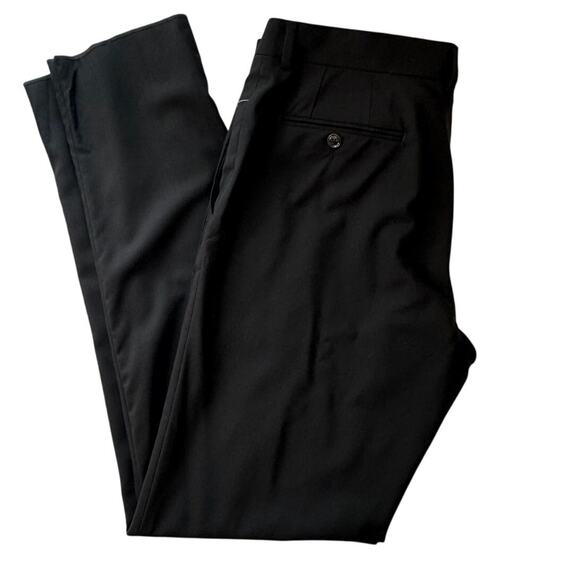TED BAKER LONDON Men's Black Jay CT 100% Wool Flat Front Dress Pants Size 35 S - Picture 3 of 6